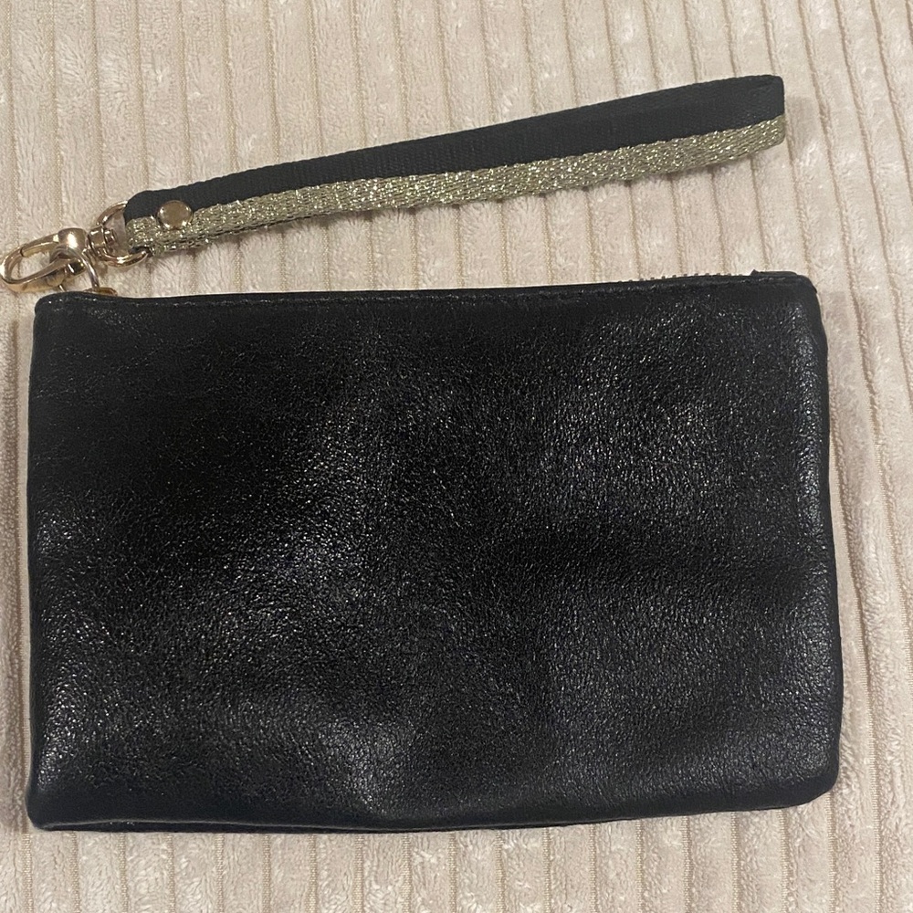 DECJUBA Black Clutch with Gold Strap